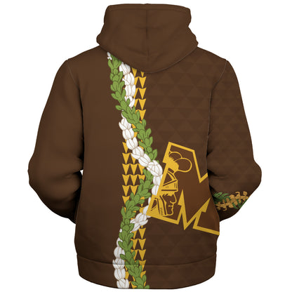 Mililani High School Sherpa Hoodie Puakenikeni Maile Flower Lei