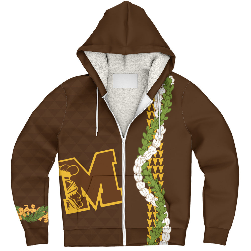 Mililani High School Sherpa Hoodie Puakenikeni Maile Flower Lei