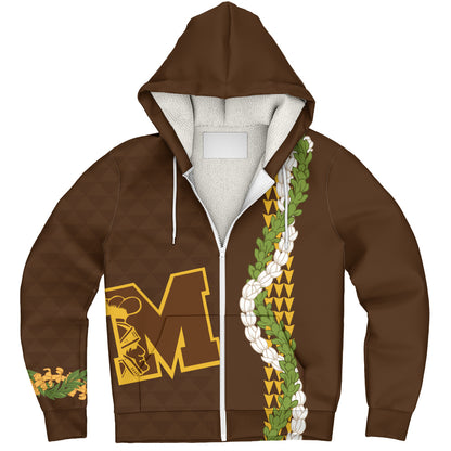 Mililani High School Sherpa Hoodie Puakenikeni Maile Flower Lei