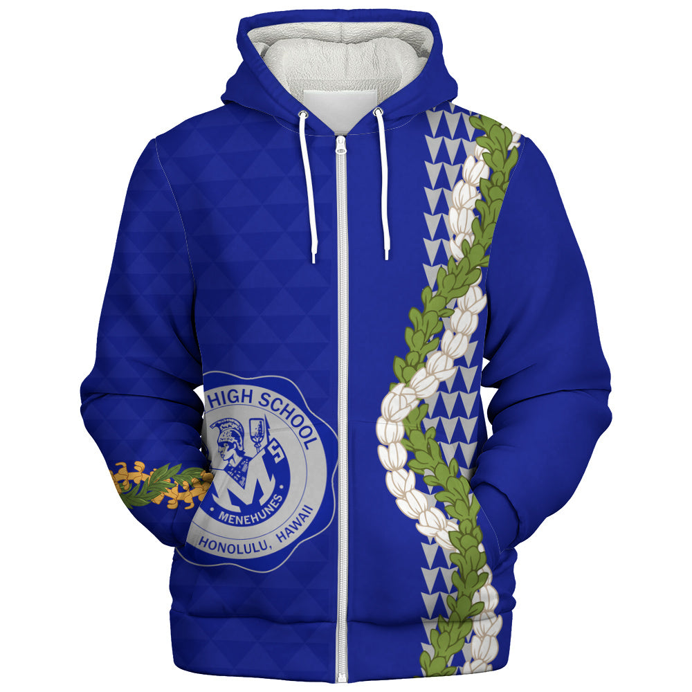 moanalua high school Sherpa Hoodie Puakenikeni Maile Flower Lei