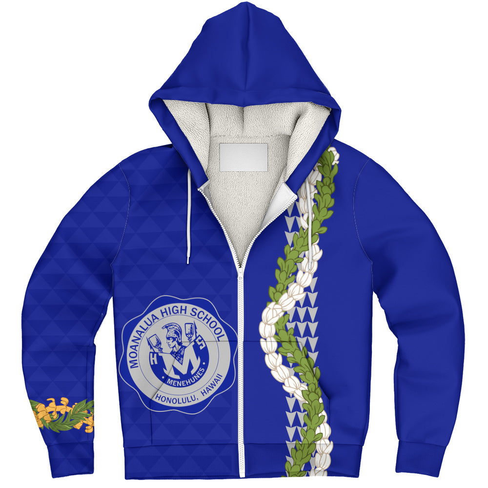 moanalua high school Sherpa Hoodie Puakenikeni Maile Flower Lei