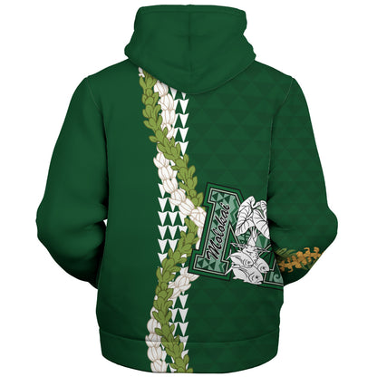 Molokaʻi High School Sherpa Hoodie Puakenikeni Maile Flower Lei