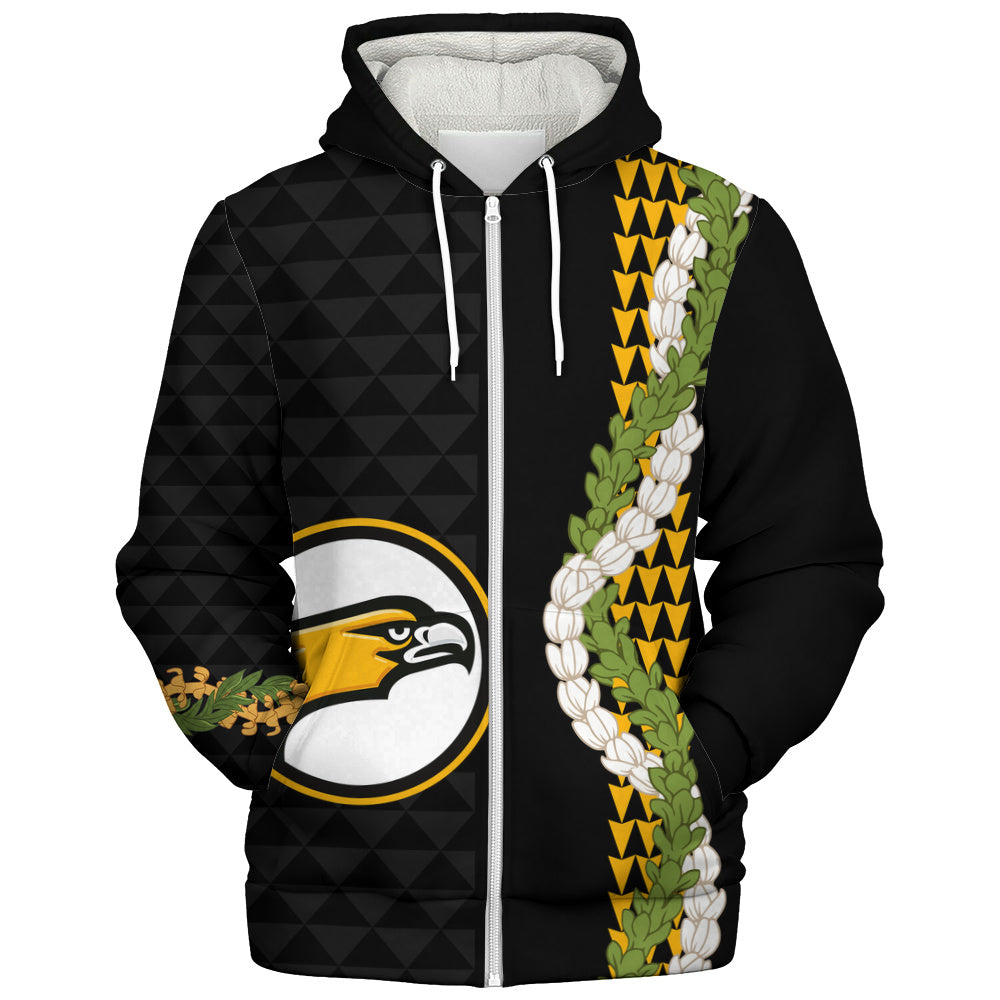 Nanakuli High and Intermediate School Sherpa Hoodie Puakenikeni Maile Flower Lei