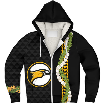 Nanakuli High and Intermediate School Sherpa Hoodie Puakenikeni Maile Flower Lei