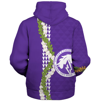 Pearl City High School (Hawaii) Sherpa Hoodie Puakenikeni Maile Flower Lei