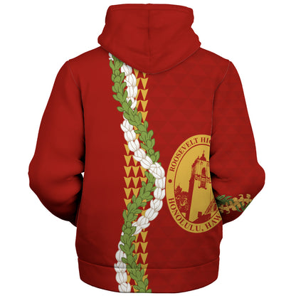 President Theodore Roosevelt High School Sherpa Hoodie Puakenikeni Maile Flower Lei
