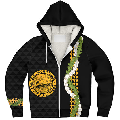 President William McKinley High School Sherpa Hoodie Puakenikeni Maile Flower Lei