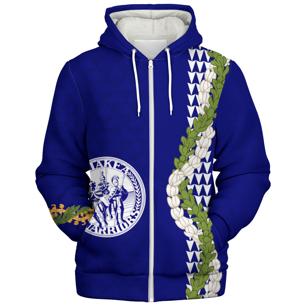Waiakea High School Sherpa Hoodie Puakenikeni Maile Flower Lei