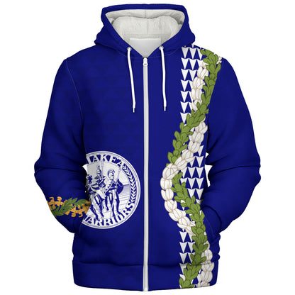 Waiakea High School Sherpa Hoodie Puakenikeni Maile Flower Lei