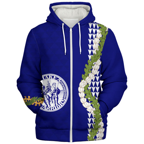 Waiakea High School Sherpa Hoodie Puakenikeni Maile Flower Lei