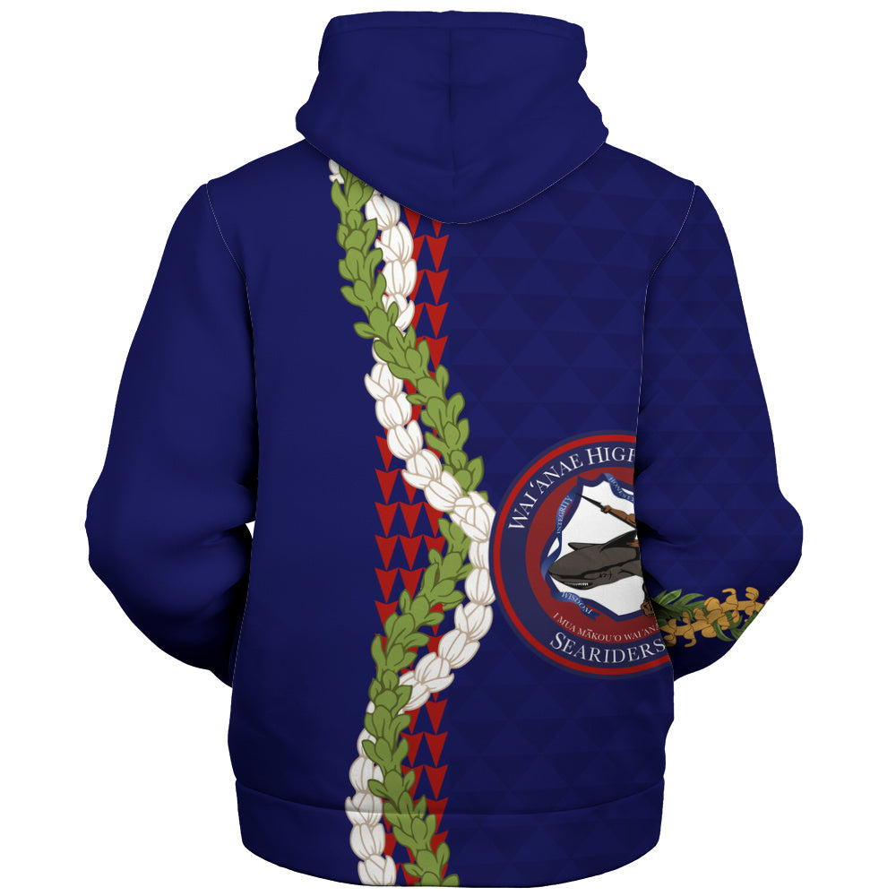 Waianae High School Sherpa Hoodie Puakenikeni Maile Flower Lei