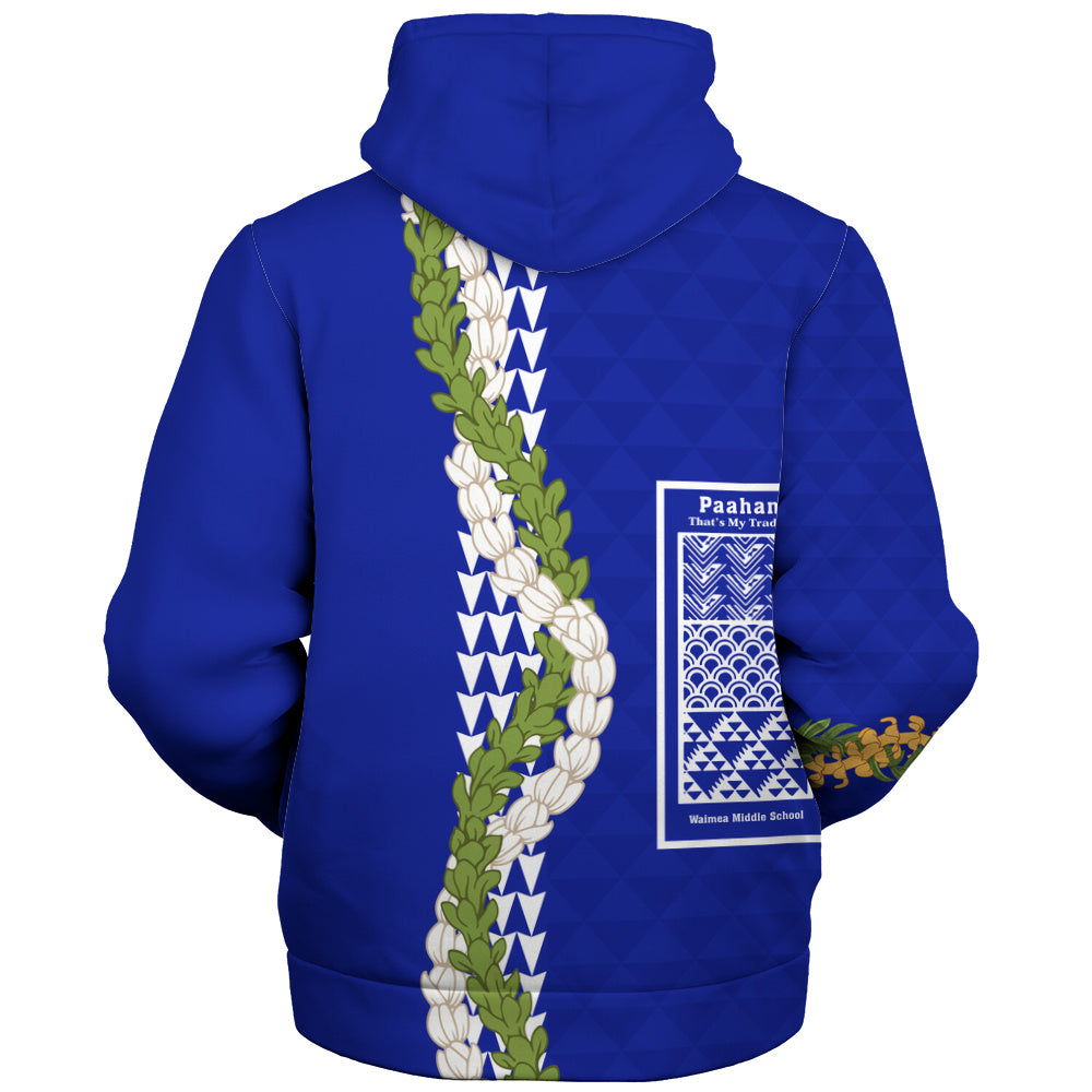 Waimea Middle Public Conversion Charter School Sherpa Hoodie Puakenikeni Maile Flower Lei