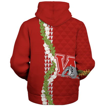 Waialua High and Intermediate School Sherpa Hoodie Puakenikeni Maile Flower Lei