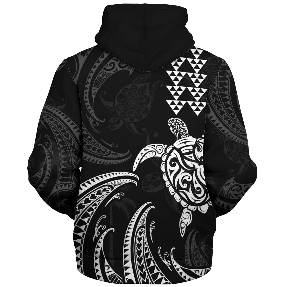 Hawaii Sherpa Hoodie Polynesian Turtle Tribal Ocean Spirit