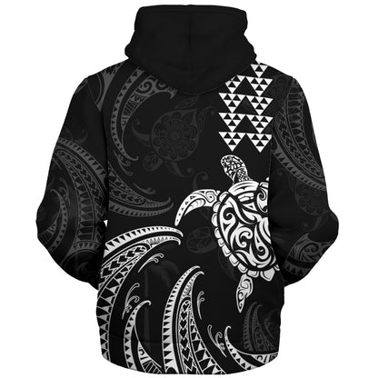 Hawaii Sherpa Hoodie Polynesian Turtle Tribal Ocean Spirit