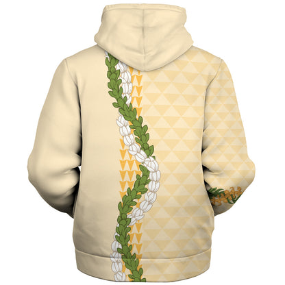 Hawaii Sherpa Hoodie Turtle Puakenikeni Maile Flower Lei