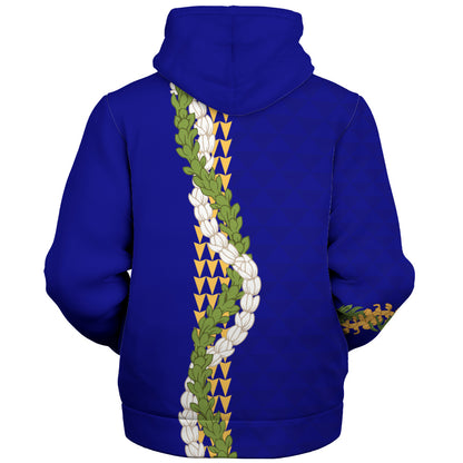 Hawaii Sherpa Hoodie Turtle Puakenikeni Maile Flower Lei