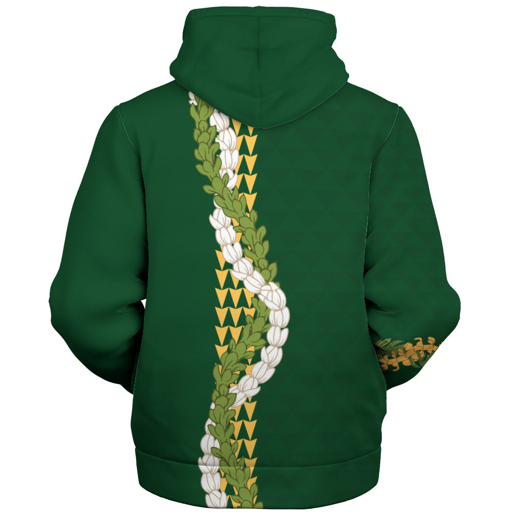 Hawaii Sherpa Hoodie Turtle Puakenikeni Maile Flower Lei