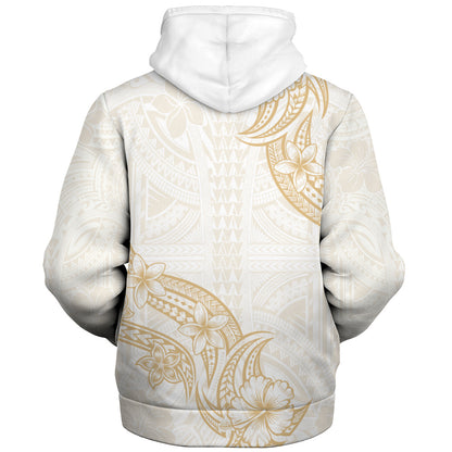 Hawaii Sherpa Hoodie Plumeria Tribal Wave