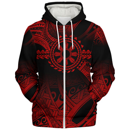 Philippines Filipinos Sherpa Hoodie Polynesian Tribal Sun Tribal Legacy