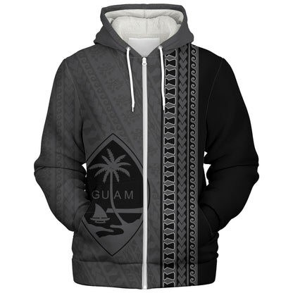 Guam Sherpa Hoodie Island Crest Chamorro Tribal Heritage