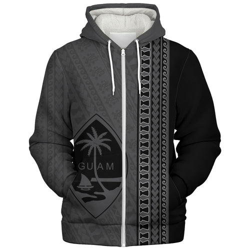 Guam Sherpa Hoodie Island Crest Chamorro Tribal Heritage