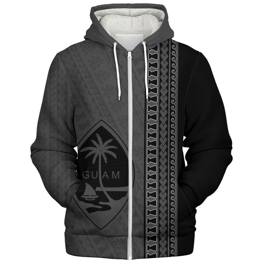 Guam Sherpa Hoodie Island Crest Chamorro Tribal Heritage