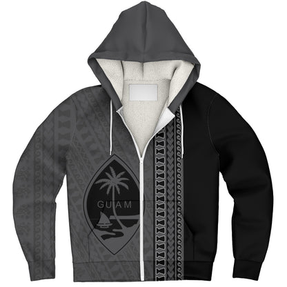 Guam Sherpa Hoodie Island Crest Chamorro Tribal Heritage