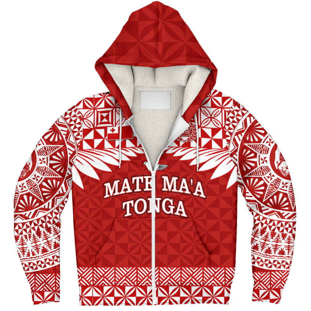 Tonga Sherpa Hoodie Mate Ma'a Tonga Rugby Royal Crown Polynesian Tribal Pride