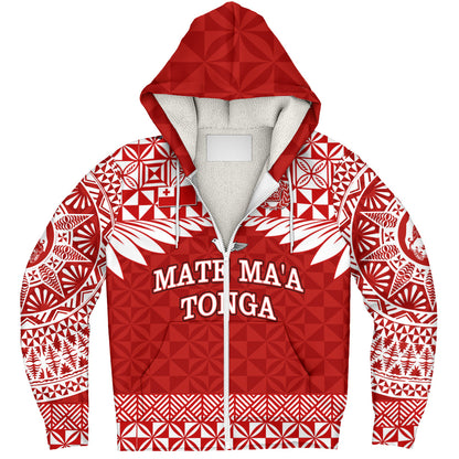 Tonga Sherpa Hoodie Mate Ma'a Tonga Rugby Royal Crown Polynesian Tribal Pride