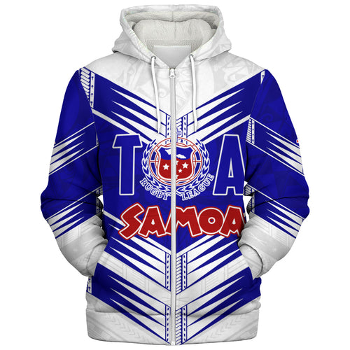 Samoa Sherpa Hoodie Toa Samoa Rugby Polynesian Tribal Pride Style