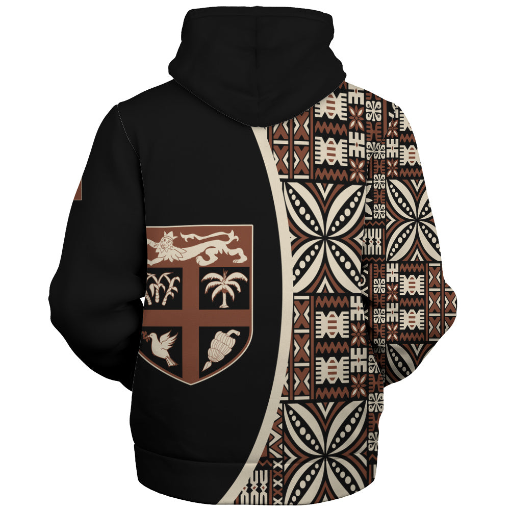 Fiji Sherpa Hoodie Coat Of Arms Traditional Fijian Tribal Heritage