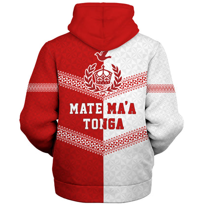 Tonga Sherpa Hoodie Mate Ma'a Tonga Rugby Ngatu Tribal Half Style