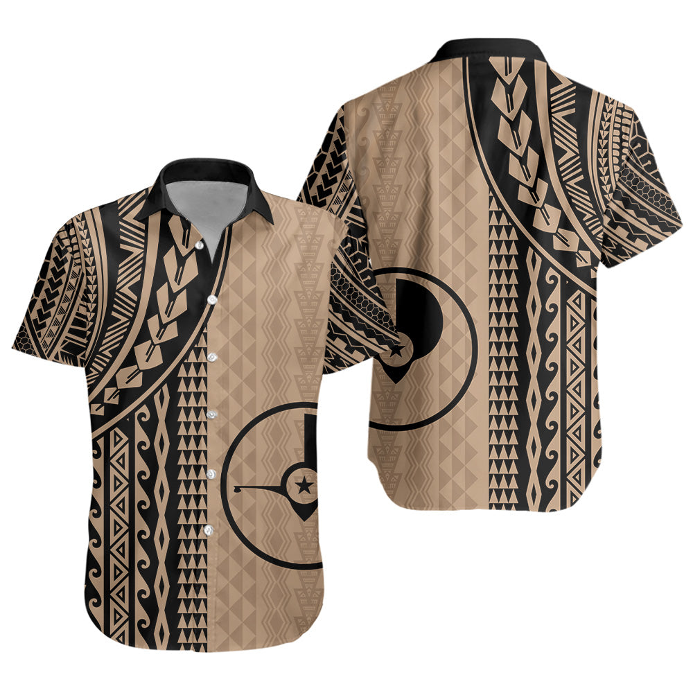 Yap State Short Sleeve Shirt Polynesian Tattoo