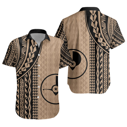Yap State Short Sleeve Shirt Polynesian Tattoo