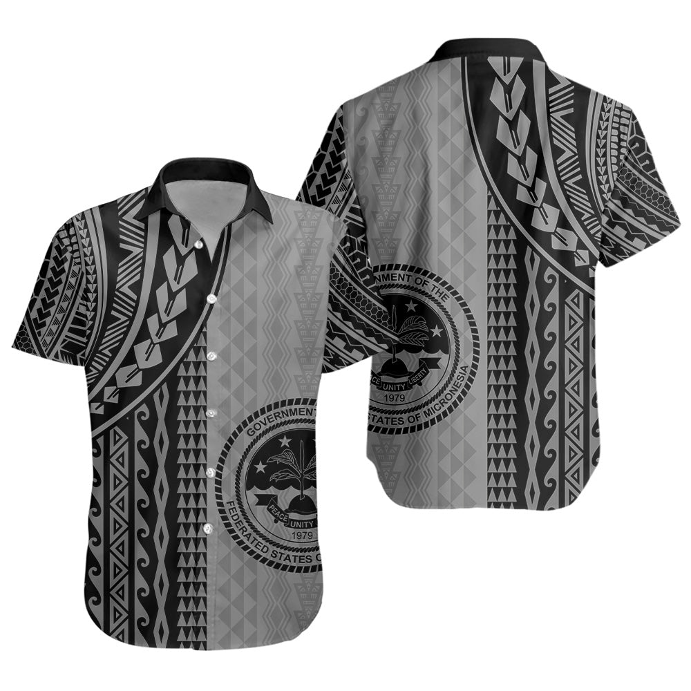 Federated States Of Micronesia Short Sleeve Shirt Polynesian Tattoo