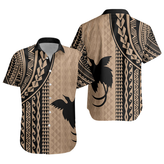 Papua New Guinea Short Sleeve Shirt Polynesian Tattoo