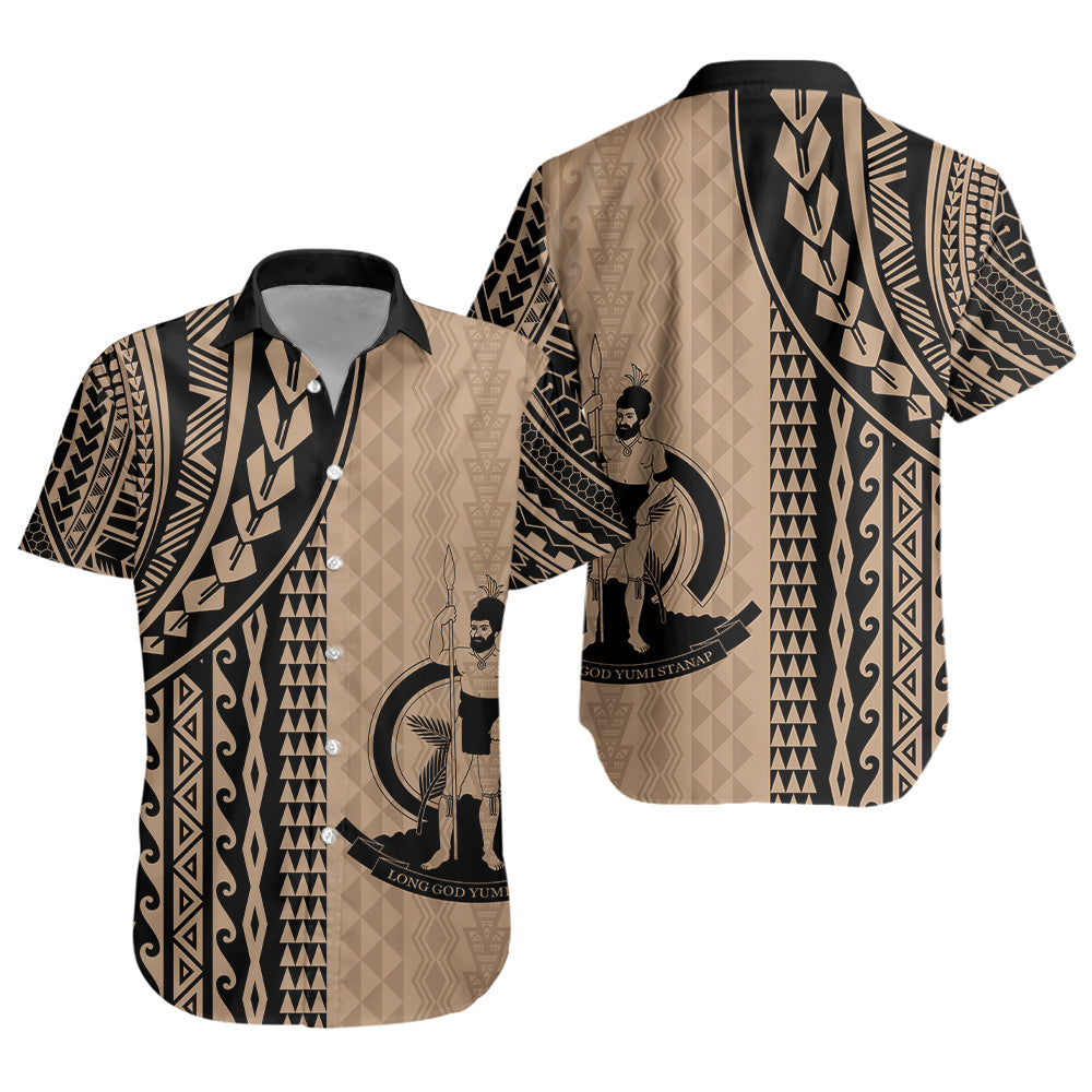 Vanuatu Short Sleeve Shirt Polynesian Tattoo