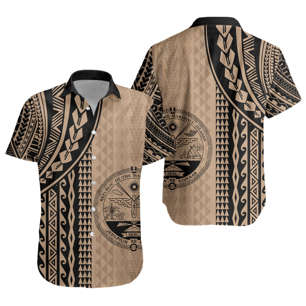 Marshall Islands Short Sleeve Shirt Polynesian Tattoo