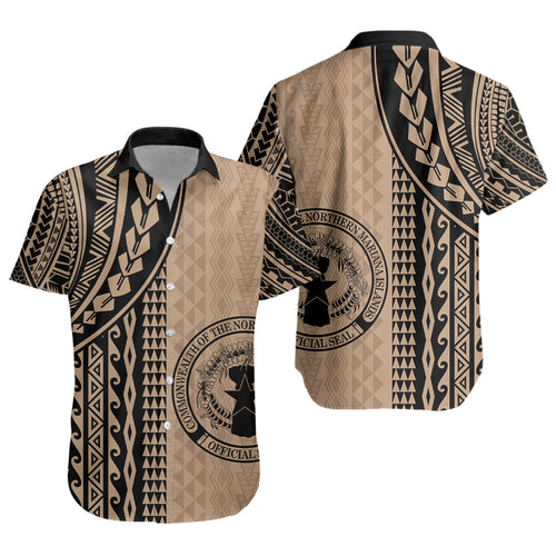 Northern Mariana Islands Short Sleeve Shirt Polynesian Tattoo