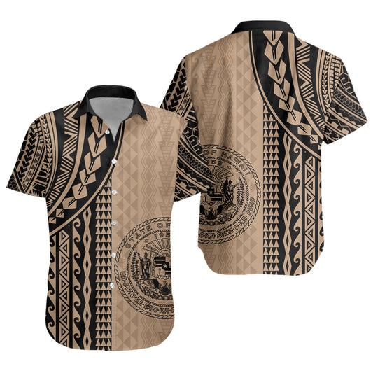 Hawaii Short Sleeve Shirt Polynesian Tattoo