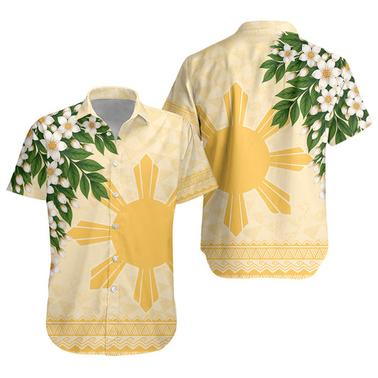 Philippines Filipinos Short Sleeve Shirt Sampaguita Sunshine Bloom Style