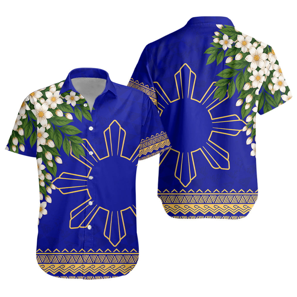Philippines Filipinos Short Sleeve Shirt Sampaguita Sunshine Bloom Style