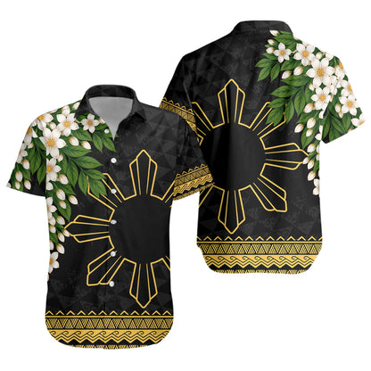 Philippines Filipinos Short Sleeve Shirt Sampaguita Sunshine Bloom Style