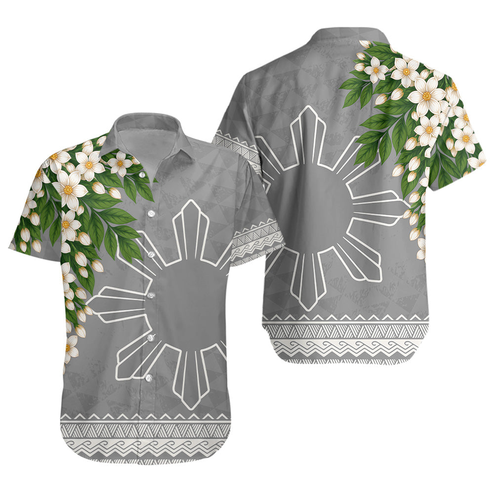 Philippines Filipinos Short Sleeve Shirt Sampaguita Sunshine Bloom Style