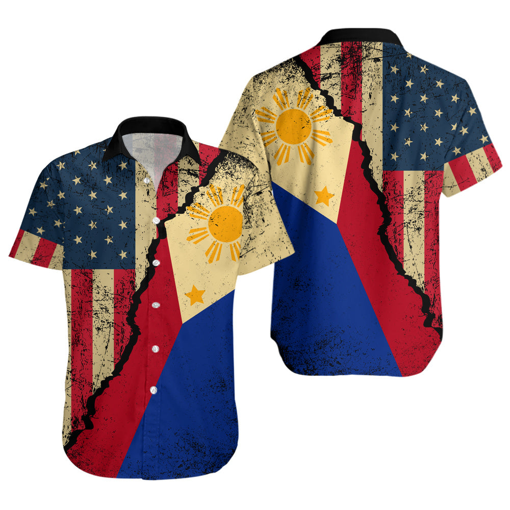Philippines Filipinos Short Sleeve Shirt Filipino American Unity Style