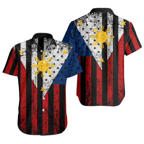 Philippines Filipinos Short Sleeve Shirt Blackout Flag Pride