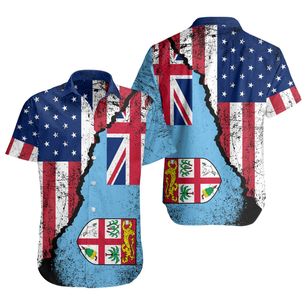 Fiji Short Sleeve Shirt Fijian American Unity Style