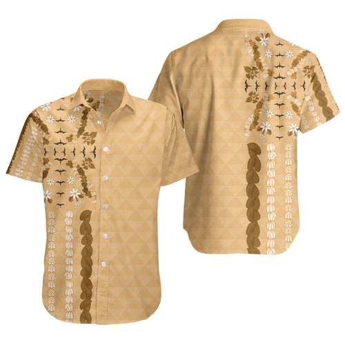 Hawaii Short Sleeve Shirt Lei Flower Island Elegance
