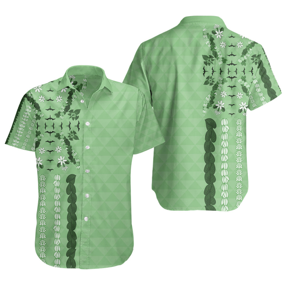Hawaii Short Sleeve Shirt Lei Flower Island Elegance